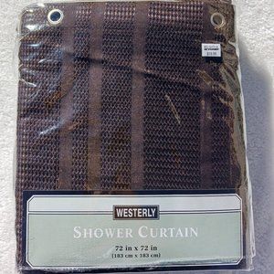 Westerly Brown Shower Curtain 72 inch x 72 inch